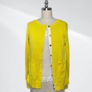 CAbi Yellow Belle Button Up Sweater Cardigan XS